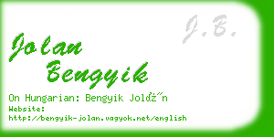 jolan bengyik business card